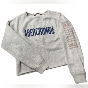Abercrombie & Fitch, Small, Gray, Cropped Sweater, Sweatshirt, Scoop Neck